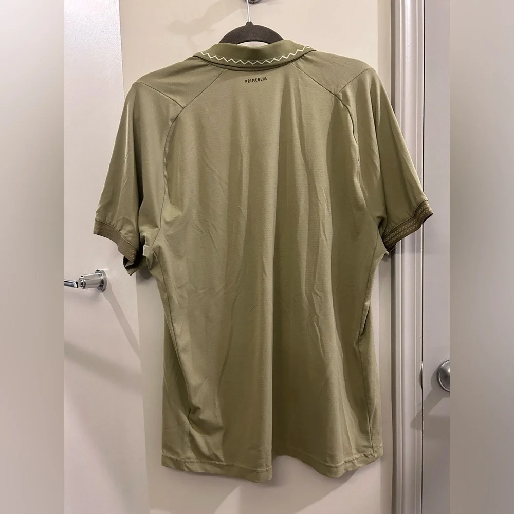 Adidas Primeblue Polo Mens Large Green Short Sleeve Golf Performance